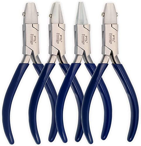 Pinza de nailon plana, nariz redonda, nariz de cadena y alicates de punta redonda/plana, herramientas de joyería con mandíbulas de repuesto gratuitas PTL®