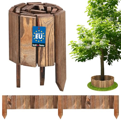 KOTARBAU 1 bordo arrotolabile, 15 x 110 cm, in legno di pino, flessibile, per giardino, palizzata, ritagliabile, decorazione per recinzioni