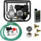 Wasserpumpe Garten: TKB50 mit 2 Zoll Anschluss/Wasserpumpe Benzin, selbstansaugend, 4 kW / 5,5 PS, 4-Takt OHV Motor, 5m Saugschlauch 2 Zoll, versch. Adapter (Mit Saugschlauch und Kupplungs-Set)