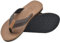 KuaiLu Men's Leather Flip Flops Arch Support Summer Beach Pool Water Thong Sandals Waterproof Rubber Walking Shoes Slip on Orthotic Casual Sport Cushioned Wide Slides Shower Slippers Khaki Brown 8.5