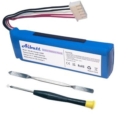 Aibatt 6000mAh Ersatzakku für JBL Charge 3(2016 Version),Ersatz für JBL GSP1029102A Batterie.(3.7V/Li-Polymer)