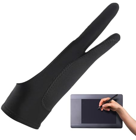 Guanti da disegno digitale – Guanti per respingere il palmo – Guanti artistici, guanti da pittura traspiranti per schizzi di pittura, tablet, tablet, schizzi, disegno grafico