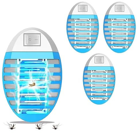 Mückenlampe, Insektenvernichter Elektrisch, Steckdosen-Insektenvernichter mit UV-Licht, mückenfalle, für Fliegen, Mücken, Motten, Küche, für Schlafzimmer, Indoor (4 Pack)