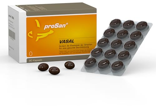 proSan VASAL (90 Kapseln) - 200 mg Kakaoflavanolen fördern die Elastizität der Blutgefäße und einen normalen Blutfluss.