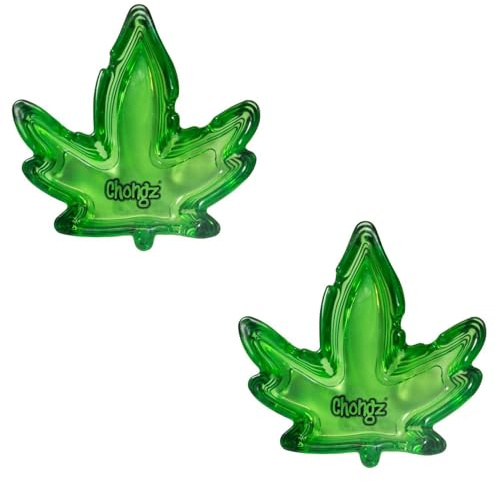 Chongz Green Glass Astray Home Pub Ashtray Leaf Shape Cigarette Outdoor Indoor Astray 2 Pack