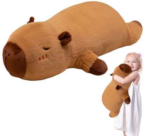 KUWUNG Peluche Capybara, Cuscino Gigante 50 cm, Pupazzo Morbido per Bambini