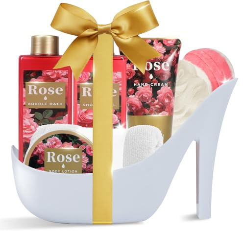 SPA LUXETIQUE Beauty Set per donne,8PC Regalo Donna Compleanno, Rosa Profumo Spa con Gel Doccia, Regali San Valentino per Lei, Set Regalo per il Bagno, Set Benessere per Donne,Regalo Festa della Mamma