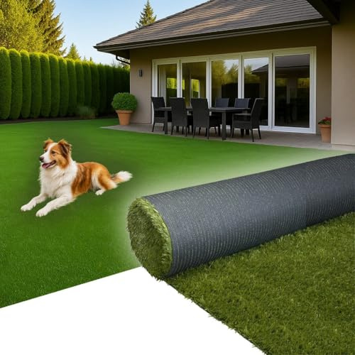 Rollos de Cesped Artificial 2x5 Barato - Césped Artificial para Exterior Resistente y Suave - Rollo Cesped Artificial Terraza Compatible con Animales - Alfombra Césped Exterior 35mm