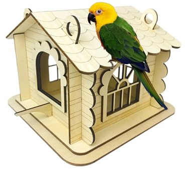 Casas de Madera para Aves | Cabaña Jardín Exterior,Refugio Aves para Patio Parque Jardín Hábitat Cría