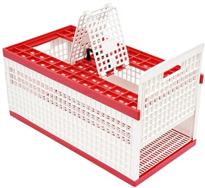 YUASDUU Plastic Foldable Pigeon Carrier Cage, Racing Pigeon Carrier Box with Handle 23.6X12.2X10.2 Portable Bird Travel Carriers Cage Bird Training Basket with 2 Side Doors and 2 Top Department