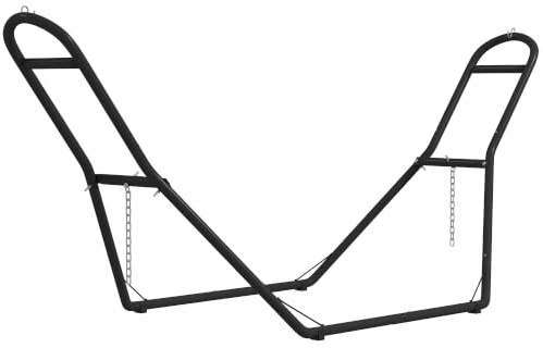 Outsunny Support de Hamac pour 2-3 Personnes Portable 2,75 à 4 m Noir | Cadre de Hamac en Acier Réglable, Résistante aux Intempéries, Capacité de 150 kg