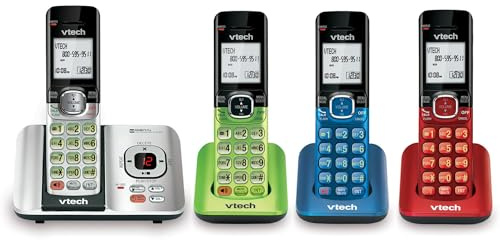 VTech CS6529-4B 4-Handset Cordless Phone with Answering Machine, Caller ID/Call Waiting, DECT 6.0 System, Wall Mountable