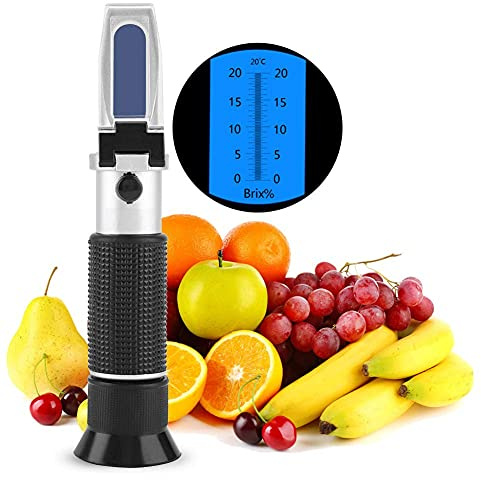 Portable Brix Refractometer Professional 0~20% Sugar Test Meter Brix Scale Range Tester with Automatic Temperature Compensation for Beer Wine Fruit Sugar Specific