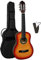 1/4 GITARRE - KONZERTGITARRE IM SET - KINDERGITARRE - CLASSIC - SUNBURST - DECKE LINDENHOLZ - TASCHE - BAND