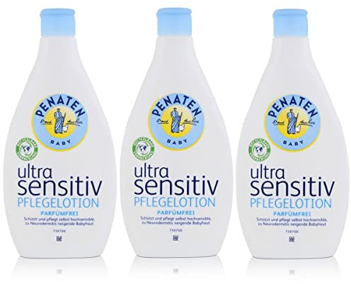 Penaten Ultra Sensitiv Pflegelotion ohne Parfüm, 3er Pack (3 x 400 ml)