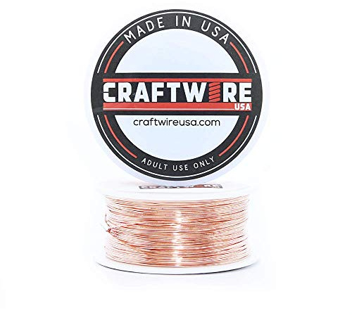 Craftwire USA Solid Bare Copper Wire Round,Bright,Dead Soft,100 Feet 26 Gauge (Choose 25 to 100 Ft,10 to 30 Ga.)