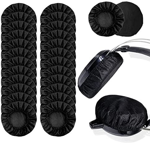 VIKSAUN 50 Piezas Fundas para Almohadillas Auriculares Desechables, Fundas de Repuesto sanitarias para Auriculares, estirables para orejera,Non Woven Fabric Fundas para Almohadillas