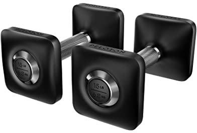 Peloton Hanteln, 2,3 kg-16,6 kg, 2er Set, für Männer und Frauen, ergonomischer und rutschfester Griff, Kurzhanteln, Krafttraining, Workout, Black