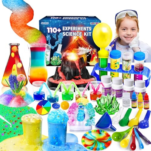 JOPSHEEN 110+ Science Experiments Kits for Kids, Science Projects STEM Activies Toys Gifts for Boys & Girls, Volcano Eruption, Chemistry Set and More Scientist Educational Toys