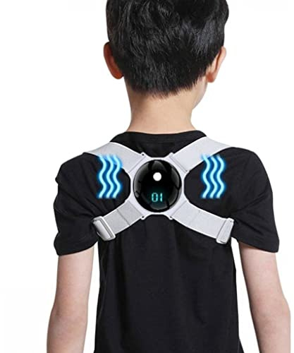 Upright Go Posture Corrector,Posture Corrector Kids with Smart Sensor Vibration Reminder Posture Brace Trainer Straightener to Improve Slouch,(Color : Gray)