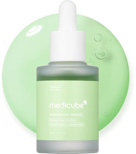 medicube Exosome Cica Tea Tree Ampoule for Sensitive Skin with Centella Asiatica - Helps Reduce Redness and Breakouts | Low-Irritating, Moisturizing & Soothing Serum | Korean Skincare | 30ml