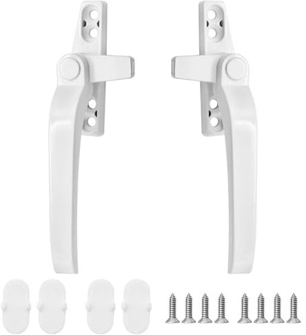 Fizzix Universal Replacement Window Handles - Set of 2, Lockable with Key - Left & Right Handles - Durable and Easy to Install - Ideal for Home & Office Window Repairs