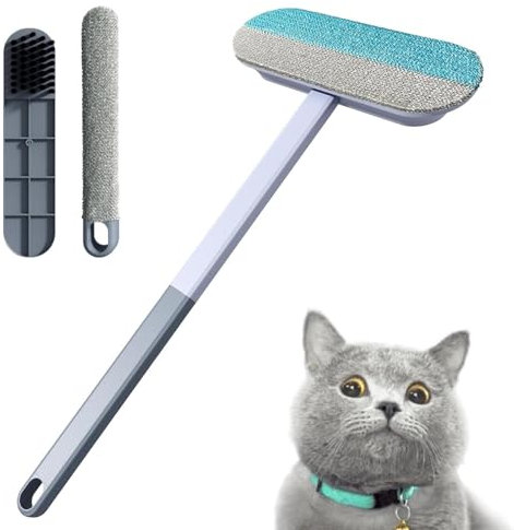 CANCYCC Brosse anti-poils d'animaux multifonction avec poignée longue pour poils de chien et de chat, réutilisable, pour canapé, lit, tapis, arbre à chat