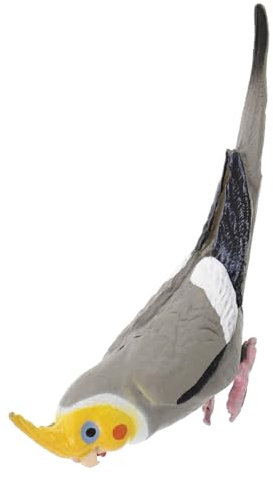VICASKY Artificial Parrot Bird Figurine Simulation Cockatiel Ornament Outdoor Garden Decor Standing Fake Parrot Animal for Home Display