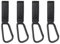 Jané Universalhaken, 4 Stück, für Lenker, Kinderwagen, Buggy, zum Aufhängen von Einkaufstaschen, Rucksäcken und so weiter, bis zu 5 kg, Schwarz