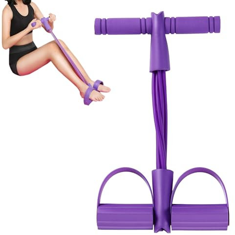 Sit up Exercise Equipment, Exercise Equipment for Home Use, 4-Tube Elastic Pull Rope Foot Pedal Resistance Bands for Women and Men, Abdominal Waist and Leg Exerciser, Fitness Equipment for Home Gym