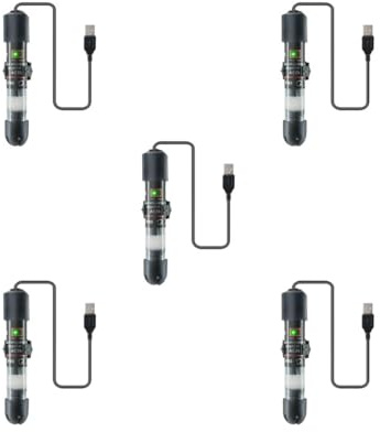 5 set med små akvarium värmare USB intelligent automatisk värmespö akvarievärmare