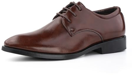 Hitmars Zapatos Hombre Vestir Derby Oxford Zapatos de Traje Zapatos de Cordones clásico Brogue Formales Casuales Fiesta Boda A Marrón EU 44