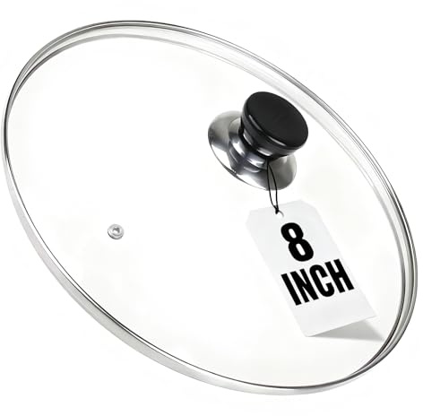 8 Inch Pan Lid, 8 Inch Frying Pan Lids, Tempered Glass Cast Iron Lid for Skillets, Fry Pan, Wok Pot (8 inch)