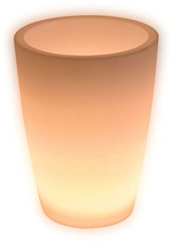 Lampada Vaso Luminoso da Giardino Cypress a LED | in Resina Anti-Ingiallimento | Luce Bianco Caldo 2700 k| LED IP67 | Made in Italy | Trasformatore IP20 da 1,1 mt | cm 40x53 | kg 2,2