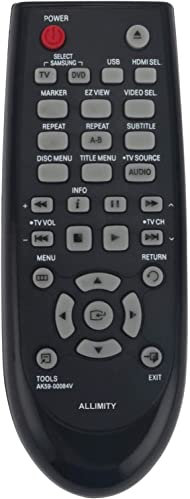 ALLIMITY AK59-00084V Télécommande Remplacer pour Samsung DVD Player DVD-C550 DVD-C550/XEE DVD-C550/XEF DVD-C550/XEN DVD-C550/XER DVD-C550K/TSE DVD-D530 DVD-D530/ZF DVD-D530EN DVD-D530XN