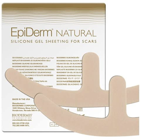 BIODERMIS Silikon Narbenpflaster - Medizinische Narbenpflege nach Brust OP (Hautfarben) - Hautverträgliche & wiederverwendbare Silikonpflaster zum Narben entfernen - Narbenreduktionspflaster