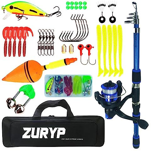 Ensemble canne à pêche, canne télescopique et moulinet | pêche portable avec sac transport Ligne pêche pour hommes, adolescents, filles, adultes, femmes Anulely