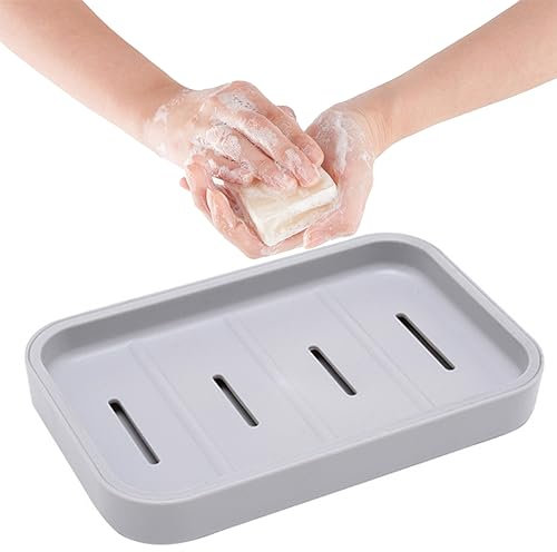 Portasapone Bagno a Doppio Strato Contenitore Per Sapone Asciutto Per Cucina e Doccia