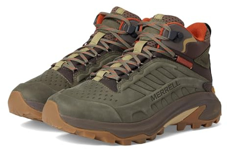 Merrell Men's Moab Speed 2 Leather Mid Waterproof Hiking Boot Olive 9.5 Medium