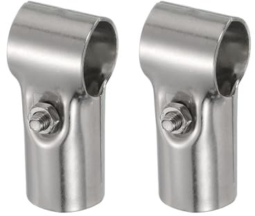 QUARKZMAN T Tubería Abrazadera Conector 2uds Estructural Tubería Conector Cadena Enlace Valla Inoxidable Acero Esquina Extremo Rieles Abrazadera para OD 1 (25mm)