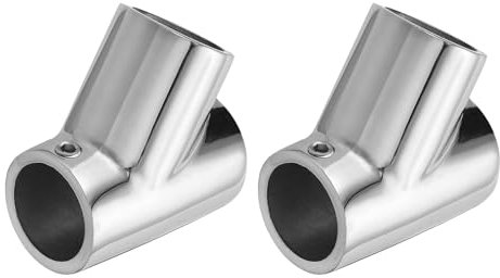 QUARKZMAN 2 Stück Boot Handlaufbefestigung, 3-Wege-Rohrverbinder aus Marinequalität 316 Edelstahl, 60° T-Stück Rohrverbinder für 7/8-Zoll O.D. Rohre, Regale, Ausstellungshalterungen