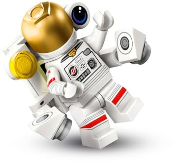 Astronauta durante la passeggiata nello spazio (astronauta spaziale), Lego Minifigure Serie 26 Spazio (Serie 26 Spazio), Personaggio da collezione singolo, Set completo con supporto e accessori, CMF