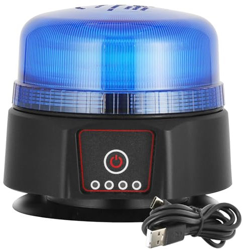 ETUKER LED Luces Estroboscópica Luz Giratoria Azul Tractor con iman Inalámbrico Recargable Flashde Emergencia Homologadas