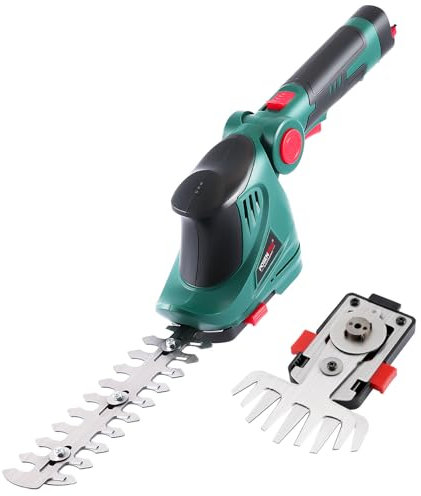 POSENPRO Tijeras Cortacésped y Arreglasetos 2 en 1, Tijera Cortacésped con Batería de Litio 7,2 V, Cortasetos y Desbrozadora para Podar Césped, Arbustos y Setos, Cable Type-C Incluido