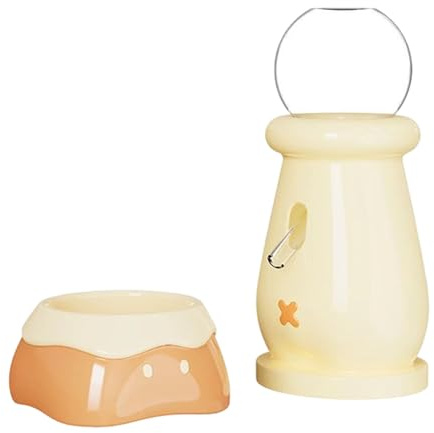 Feeding Ceramic Food Bowl with Water Dispenser for Rodents Pet Hamster Gerbils Everyday Feeding Supply Small Pet Feeding Bowl