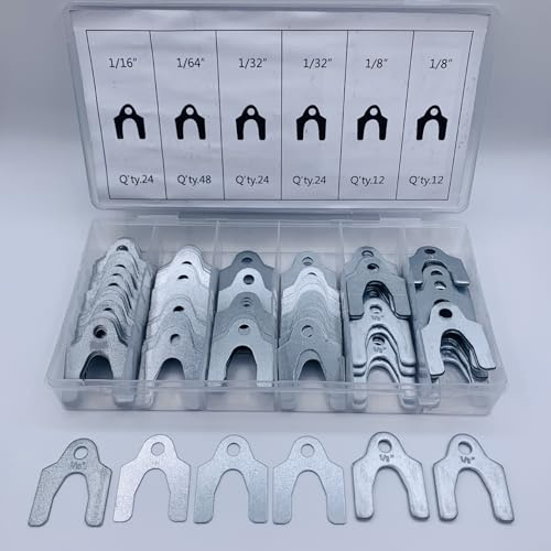 Juego de 144 piezas de cuñas de alineación de rueda de acero con caja de almacenamiento para posicionamiento de inclinación del panel del cuerpo, juego de juntas de ajuste de puntera de camber 4