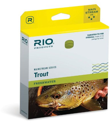 RIO PRODUCTS Unisex-Erwachsene Fliegenschnur Mainstream Wf4F/S3 sinkende Spitze, Typ 3, 3,6 m, Braun/Zitronengrün, 4 Weight