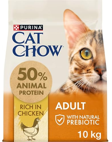 PURINA CAT CHOW | Adulte | Croquettes pour Chat | NaturiumTM | Poulet | 10 kg | Sac