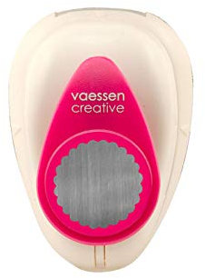 Vaessen Creative Motivstanzer Kreis Gezahnt, S Stanzer Runde Muschel, Motivlocher | Ausstanzung Ø 15,8 mm, purple, 21436-013