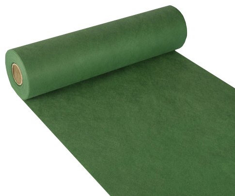 Papstar, Tischläufer, stoffähnlich, Vlies soft selection 24 m x 40 cm dunkelgrün auf Rolle, #84319
